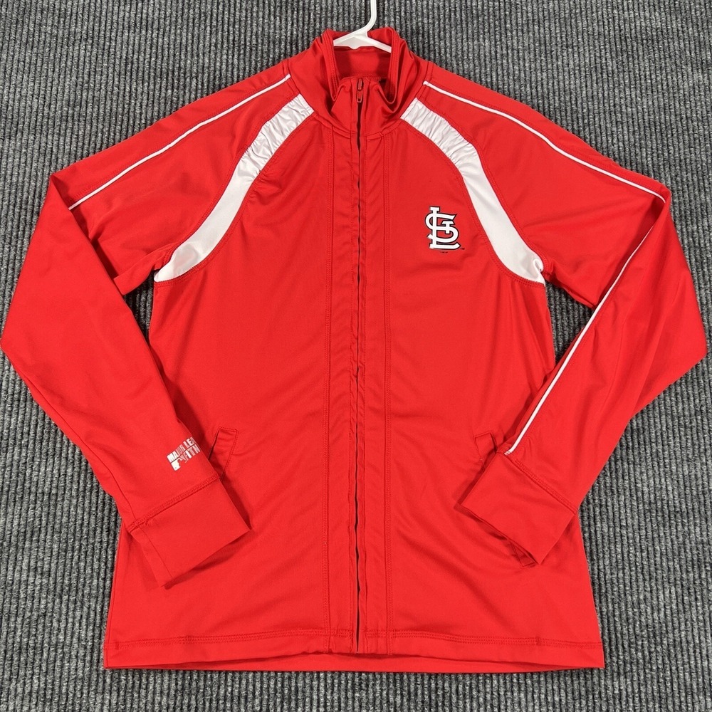 St. Louis Cardinals Jacket Mens Medium Red Full Zip Long Sleeve MLB Baseball